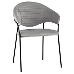 Серый стул с обивкой из искусственной замши Alexis варинант исполнения - 1 | Loft Concept в Брянске