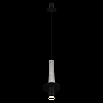 Подвесной светильник с узким цилиндрическим плафоном и черным металлическим декором Concrete Pipe варинант исполнения - 11 | Loft Concept в Брянске