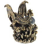 Декоративная статуэтка Дракон со стеклянным шаром Dragon and Glass Ball Gold Black варинант исполнения - 3 | Loft Concept в Брянске