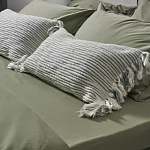 Чехол на подушку мятного цвета с бахромой и объемным узором Ethnic mix варинант исполнения - 5 | Loft Concept в Брянске