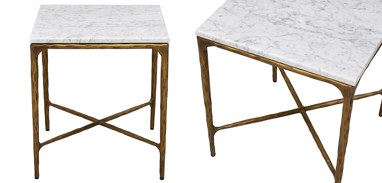 Приставной стол с мраморной столешницей квадратный Randy Marble Coffee Table Приставной стол с мраморной столешницей квадратный Randy Marble Coffee Table - Loft-Concept в Брянске