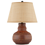 Настольная лампа темно-коричневая с тканевым абажуром в форме конуса Сhieftain варинант исполнения - 3 | Loft Concept в Брянске