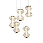 Люстра светодиодная с стеклянными волнообразными плафонами Amphora of Light варинант исполнения - 2 | Loft Concept в Брянске