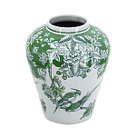 Ваза с зелеными цветочными и птичьими мотивами Vase Inspired by Nature варинант исполнения - 1 | Loft Concept в Брянске