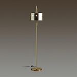 Торшер с круглым плафоном на высокой бронзовой ножке с вертикальным декором из металлических трубок Sohne варинант исполнения - 2 | Loft Concept в Брянске