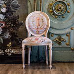 Стул из массива бука светло-серый с растительным орнаментом Raffael Angel Grey Chair варинант исполнения - 2 | Loft Concept в Брянске