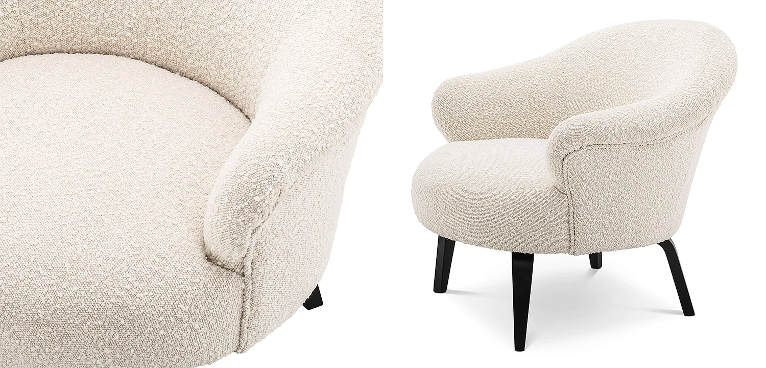Кресло Eichholtz Chair Moretti Boucle Бежевый Черный Кресло Eichholtz Chair Moretti Boucle Бежевый Черный - Loft-Concept в Брянске