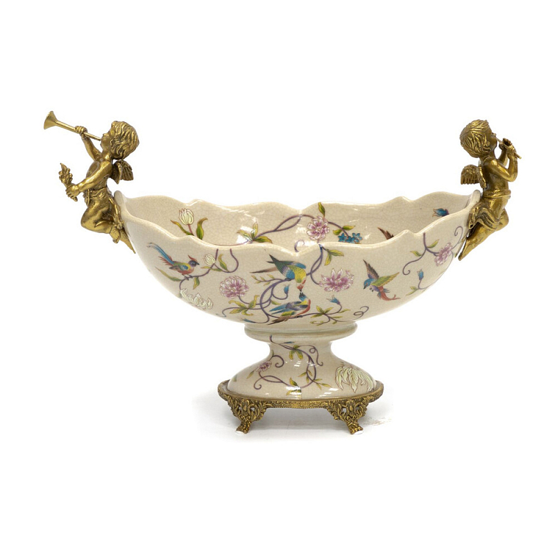Чаша фарфоровая с ангелами Eden Garden Бежевый Бронза Мульти в Брянске | Loft Concept 