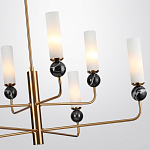 Люстра на штанге с 8-ю цилиндрическими матовыми плафонами и шарами из камня Orb Essence варинант исполнения - 7 | Loft Concept в Брянске