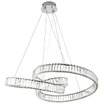 Подвесная люстра в виде изогнутых колец с хрустальным декором Ring Horizontal Oculus Chrome Light Chandelier варинант исполнения - 2 | Loft Concept в Брянске