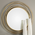 Золотое настенное круглое зеркало Golden Orbit варинант исполнения - 1 | Loft Concept в Брянске