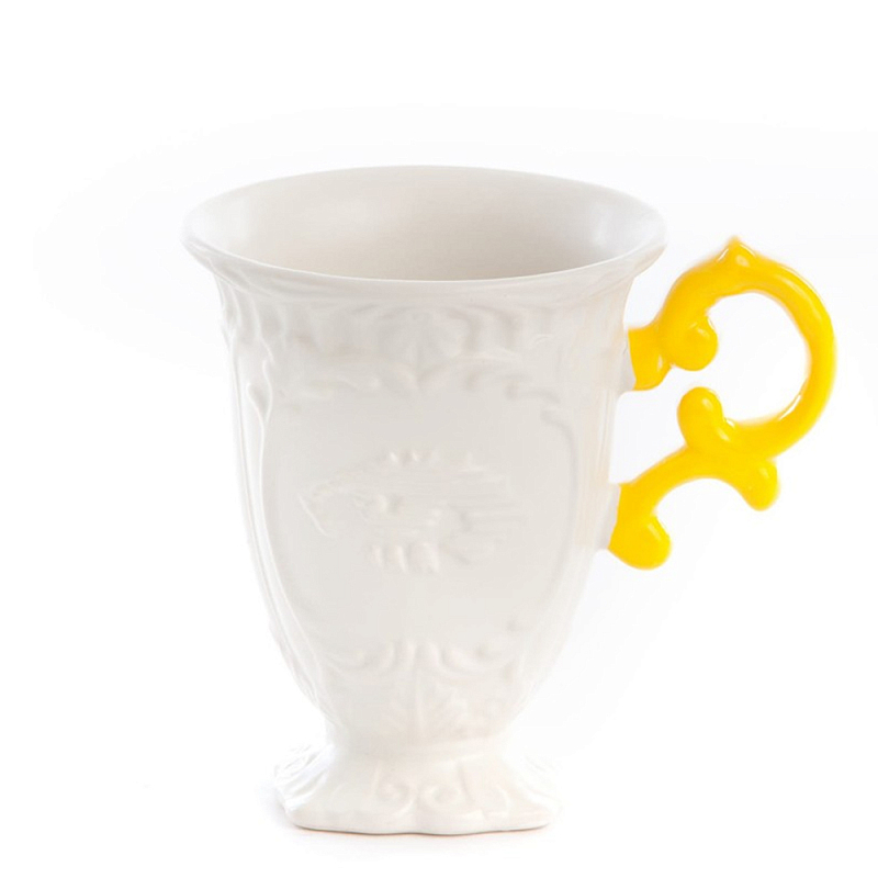 Кружка Seletti I-Mug Yellow Белый Желтый в Брянске | Loft Concept 
