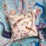 Подушка декоративная с изображением птиц в саду Beige Chinoiserie Birds in the Peach Orchard Cushion варинант исполнения - 3 | Loft Concept в Брянске