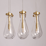 Люстра с 7-ю прозрачными плафонами из стекла в форме капли Lucid Rain  варинант исполнения - 6 | Loft Concept в Брянске