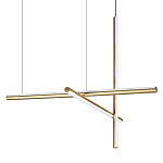 Люстра с 3-мя  пересекающимися цилиндрическими плафонами на тонких тросах Trumpet tube варинант исполнения - 1 | Loft Concept в Брянске