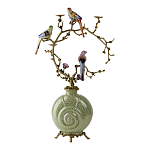 Подсвечник с декором из птиц на ветвях из фарфора с бронзовыми элементами Birds of Paradise варинант исполнения - 3 | Loft Concept в Брянске
