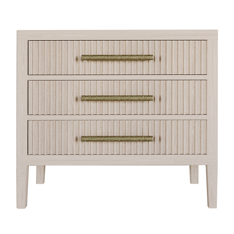 Тумба Primo  с тремя ящиками шпон Светлый дуб Древесина Золотой в Брянске | Loft Concept 