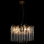 Люстра подвесная круглая в виде ветвей деревьев бронзового цвета с прозрачными подвесками-каплями Droplet Chandelier варинант исполнения - 4 | Loft Concept в Брянске