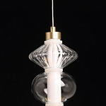 Подвесной светильник с вертикальной композицией из прозрачных и янтарных стеклянных шаров и ромбов Gabriel Scott Luna варинант исполнения - 9 | Loft Concept в Брянске