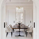 Люстра подвесная круглая в виде ветвей деревьев бронзового цвета с прозрачными подвесками-каплями Droplet Chandelier варинант исполнения - 7 | Loft Concept в Брянске