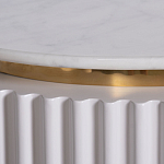 Тумбочка белая овальная с мраморной столешницей Thoroughbass варинант исполнения - 6 | Loft Concept в Брянске