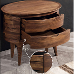 Прикроватный столик из дерева с 2-мя ящиками Moon Walnut Furniture варинант исполнения - 4 | Loft Concept в Брянске