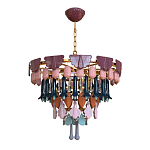 Люстра круглая с декором из разноцветных элементов в виде листьев Changing Seasons варинант исполнения - 7 | Loft Concept в Брянске