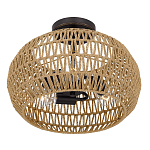 Потолочный светильник с плафоном из плетеного джута и черным каркасом Quoizel варинант исполнения - 3 | Loft Concept в Брянске