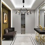 Люстра круглая с 9-ю цилиндрическими плафонами на магнитном креплении Bronze Concert варинант исполнения - 6 | Loft Concept в Брянске