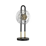 Настольная лампа черного цвета с круглым прозрачным стеклянным плафоном Virelia  варинант исполнения - 1 | Loft Concept в Брянске