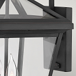 Настенный фонарь черного цвета с прозрачным стеклянным плафоном трапециевидной формы Hinkley варинант исполнения - 5 | Loft Concept в Брянске