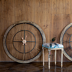 Часы настенные деревянные с римскими цифрами бронзового цвета Clock with History варинант исполнения - 2 | Loft Concept в Брянске