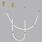 Подвесной светильник с 3-мя изогнутыми плафонами и белыми декоративными шариками PEARLS Suspension варинант исполнения - 3 | Loft Concept в Брянске