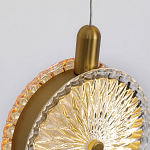 Подвесной светильник с плафонами из рельефного стекла Peony Glass Bronze Six варинант исполнения - 3 | Loft Concept в Брянске