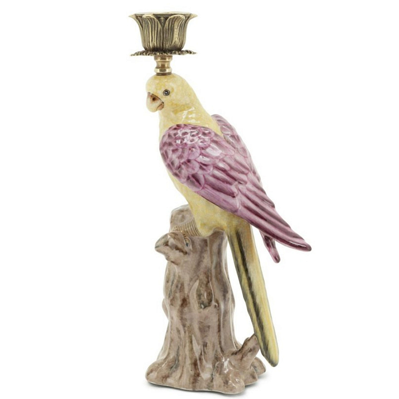 Подсвечник Candleholder Parrot With Trunk Желтый Розовый Белый в Брянске | Loft Concept 