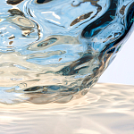 Настольная лампа со белым конусным абажуром и прозрачным голубым стеклянным основанием Quintiesse варинант исполнения - 5 | Loft Concept в Брянске