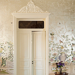 Обои ручная роспись Temple Newsam White Gold gilded silk варинант исполнения - 4 | Loft Concept в Брянске