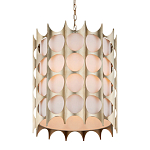 Подвесной светильник в форме цилиндра с фактурным серебряным каркасом и тканевым абажуром Silver Honeycomb варинант исполнения - 1 | Loft Concept в Брянске