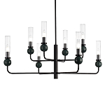 Люстра с 8-ю плафонами в форме стеклянных трубок и мраморных декоративных элементов Montreal варинант исполнения - 2 | Loft Concept в Брянске