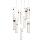 Люстра каскадная с прозрачными цилиндрическими плафонами Jenae Glass Tube Lighting варинант исполнения - 1 | Loft Concept в Брянске