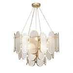 Люстра с многослойным эффектом из овальных элементов из непрозрачного стекла Conformation варинант исполнения - 2 | Loft Concept в Брянске