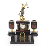 Настольный письменный набор из яшмы с часами в подарочной упаковке Manager Organizer варинант исполнения - 1 | Loft Concept в Брянске