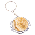 Зеркало брелок карманное двухстороннее из натурального камня Оникс Silver Stone Mirrors варинант исполнения - 4 | Loft Concept в Брянске