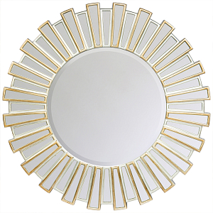 Зеркало круглое с лучами из зеркальных фацетов Silver Facet