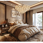 Люстра каскадная с подвесками в форме колец Galaxy of Light варинант исполнения - 9 | Loft Concept в Брянске