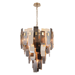 Люстра с многослойными стеклянными панелями янтарного и дымчатого цвета Textured Glass Chandelier варинант исполнения - 1 | Loft Concept в Брянске