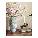 Ваза высокая с зелеными цветочными и птичьими мотивами Vase Inspired by Nature варинант исполнения - 3 | Loft Concept в Брянске