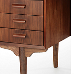 Дизайнерский письменный стол округлой формы с 4-мя ящиками и дверкой с полочками Rili варинант исполнения - 5 | Loft Concept в Брянске