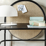 Письменный стол с круглой плетёной панелью для крепления заметок Allegory варинант исполнения - 3 | Loft Concept в Брянске