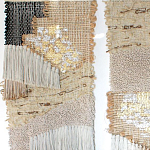 Триптих Геометрический гобелен бежевый Figurative Beige Wall Hangings варинант исполнения - 3 | Loft Concept в Брянске